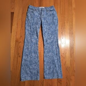 H&M 90's flare floral print denim jeans, women's 4 w30"xL30",